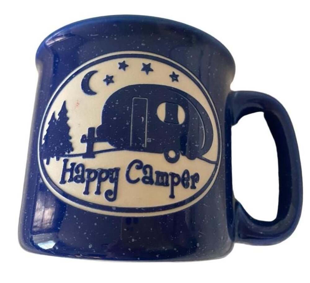 Cape Shore Happy Camper Blue Ceramic Camp Mug